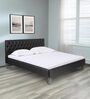 Solis Upholstered Queen Size Bed In Leatherette Marble rey Finish