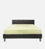Solis Upholstered Queen Size Bed In Leatherette Marble rey Finish
