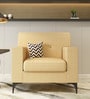 Adorn Homez Solitaire Fabric 1 Seater Sofa in Beige Colour