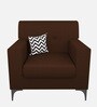 Solitaire Fabric 1 Seater Sofa in Brown Colour