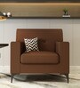 Solitaire Fabric 1 Seater Sofa in Brown Colour