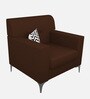 Solitaire Fabric 1 Seater Sofa in Brown Colour