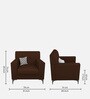 Solitaire Fabric 1 Seater Sofa in Brown Colour