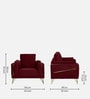 Solitaire Velvet 1 Seater Sofa in Berry Red Colour