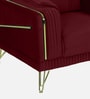 Solitaire Velvet 1 Seater Sofa in Berry Red Colour