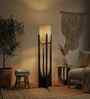 Solitaire Wooden Floor Lamp with Jute Shade & Brown Base