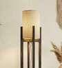 Solitaire Wooden Floor Lamp with Jute Shade & Brown Base