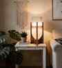 Solitaire Wooden Table Lamp with Jute  Shade & Brown Base