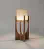 Solitaire Wooden Table Lamp with Jute  Shade & Brown Base