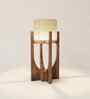 Solitaire Wooden Table Lamp with Jute  Shade & Brown Base