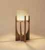 Solitaire Wooden Table Lamp with Jute  Shade & Brown Base