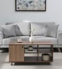 Solitude Wood Top Coffee Table In Beige Colour