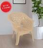 Solocane Plastic Chair in Marble Beige Finish, Set of 2