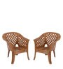 Solocane Plastic Chair in Pear Wood Finish, Set of 2