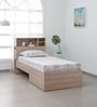 Soltera Single Bed in Oak Finish with Drawer Storage