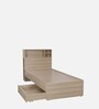 Soltera Single Bed in Oak Finish with Drawer Storage