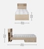 Soltera Single Bed in Oak Finish with Drawer Storage