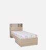 Soltera Single Bed in Oak Finish with Drawer Storage