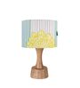 Blue & Green Soma Handcrafted Natural Wood Table Lamp
