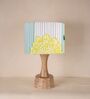 Blue & Green Soma Handcrafted Natural Wood Table Lamp
