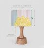Blue & Green Soma Handcrafted Natural Wood Table Lamp