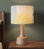 Blue & Green Soma Handcrafted Natural Wood Table Lamp