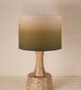 Green Soma Handcrafted Natural Wood Large Drum ShadeTable Lamp
