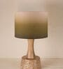 Green Soma Handcrafted Natural Wood Large Drum ShadeTable Lamp