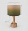 Green Soma Handcrafted Natural Wood Large Drum ShadeTable Lamp