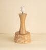 Red Soma Handcrafted Natural Wood Large Drum Shade Table Lamp