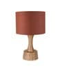 Red Soma Handcrafted Natural Wood Large Drum Shade Table Lamp