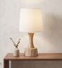 White Soma Handcrafted Natural Wood Table Lamp
