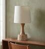 White Soma Handcrafted Natural Wood Table Lamp