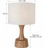 Off White Soma Handcrafted Natural Wood Large Drum Shade Table Lamp