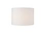 Off White Soma Handcrafted Natural Wood Large Drum Shade Table Lamp