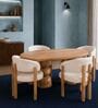 Somany 4 Seater Dining Table Set In Light Honey Finish