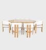 Somany 6 Seater Dining Table Set In Light Honey Finish