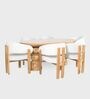 Somany 6 Seater Dining Table Set In Light Honey Finish