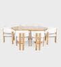 Somany 6 Seater Dining Table Set In Light Honey Finish