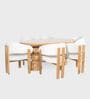 Somany 6 Seater Dining Table Set In Light Honey Finish