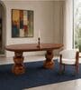 Somany Wooden 4 Seater Dining Table Set In Deep Honey Finish