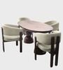 Somany Wooden 4 Seater Dining Table Set In Deep Honey Finish