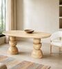 Somany Wooden 4 Seater Dining Table Set In Natural Bleach Finish