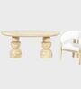 Somany Wooden 4 Seater Dining Table Set In Natural Bleach Finish