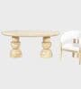 Somany Wooden 4 Seater Dining Table Set In Natural Bleach Finish