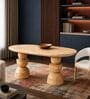 Somany Wooden 6 Seater Dining Table Set In Natural Bleach Finish