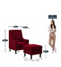 Sona Fabric Full Back Lounge Chair in Blood Maroon Colour
