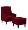 Sona Fabric Full Back Lounge Chair in Blood Maroon Colour