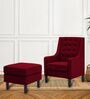 Sona Fabric Full Back Lounge Chair in Blood Maroon Colour