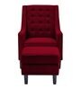 Sona Fabric Full Back Lounge Chair in Blood Maroon Colour
